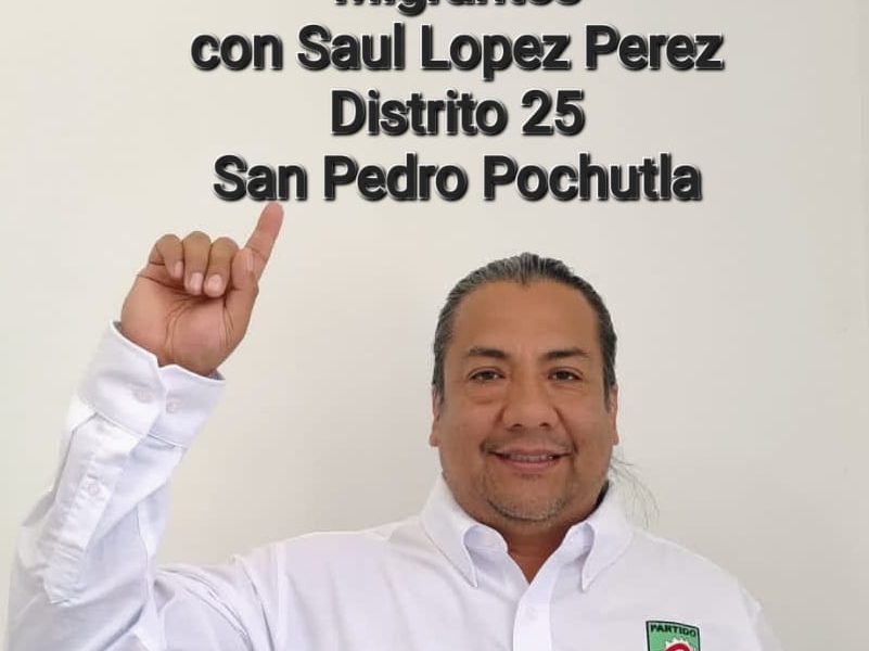 Saúl López Pérez; diputado migrante por el estado de Oaxaca, México.