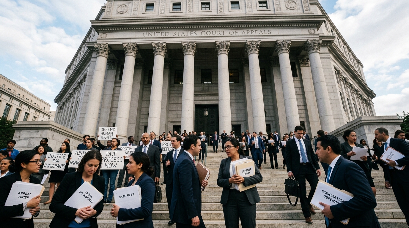 Abogados y defensores de derechos humanos frente a la Corte de Apelaciones tras fallo de asilo