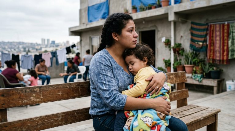 Rosaura y su hija refugiadas en albergue de migrantes